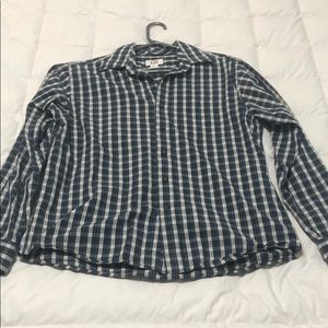 Blue/Green/White Checkered Button-Down